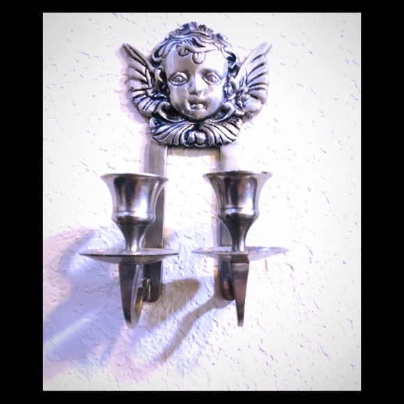 š¼For Christmas! Pewter Angel Candle HolderšHolds long tapers. - Picture 3 of 4